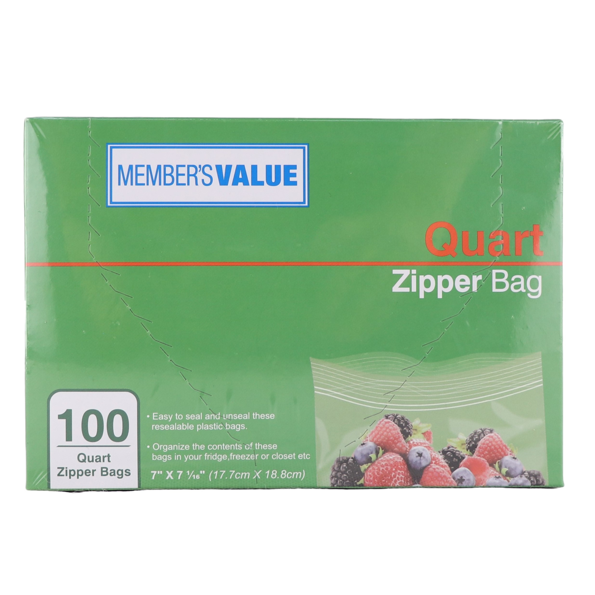 Member's Value Quart Zipper Bag 100pcs Member's Value Quart Zipper Bag 100pcs